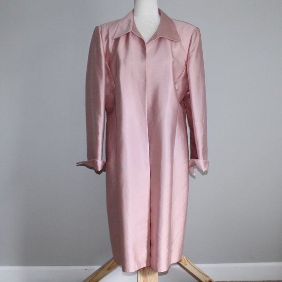 Talbots Jackets & Blazers - Talbots Metallic Pink Long Lightweight Coat Sz 18